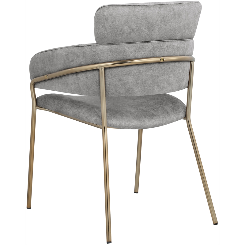 Bowery Hill Contemporary Grey Velvet Dining Chair (Set of 2)