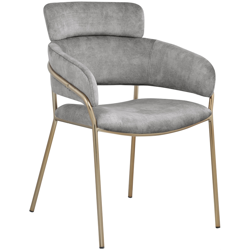 Bowery Hill Contemporary Grey Velvet Dining Chair (Set of 2)