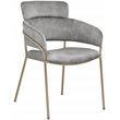 Bowery Hill Contemporary Grey Velvet Dining Chair (Set of 2)