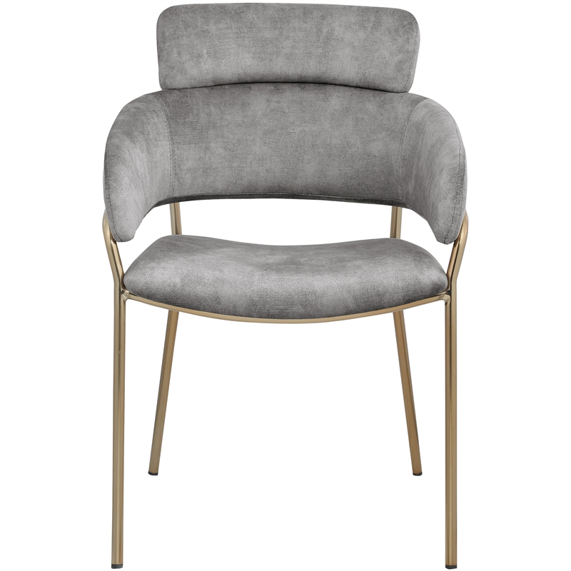 Bowery Hill Contemporary Grey Velvet Dining Chair (Set of 2)