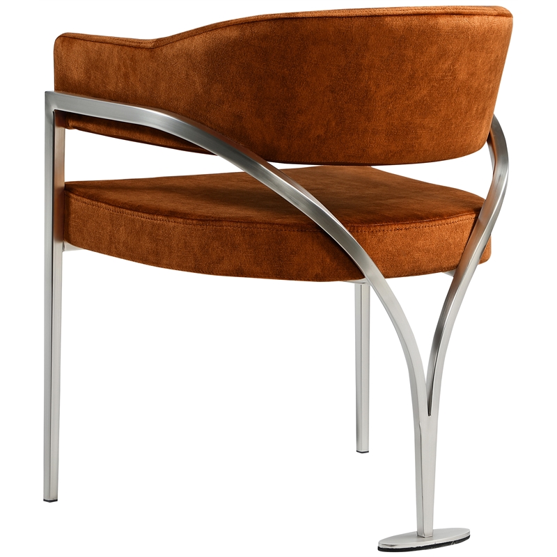 Bowery Hill Contemporary Cognac Velvet Dining Chair (Set of 2)