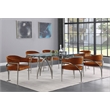 Bowery Hill Contemporary Cognac Velvet Dining Chair (Set of 2)