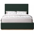 Bowery Hill Contemporary Rich Green Durable Boucle Fabric Full Bed