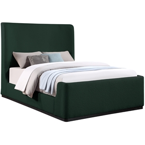 Bowery Hill Contemporary Rich Green Durable Boucle Fabric Full Bed
