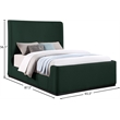 Bowery Hill Contemporary Rich Green Durable Fabric Queen Bed