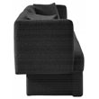 Bowery Hill Contemporary Curved Back Rich Black Boucle Fabric Sofa