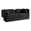 Bowery Hill Contemporary Curved Back Rich Black Boucle Fabric Sofa