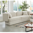 Bowery Hill Contemporary Curved Back Rich Cream Boucle Fabric Sofa