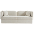 Bowery Hill Contemporary Curved Back Rich Cream Boucle Fabric Sofa