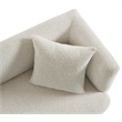 Bowery Hill Contemporary Curved Back Rich Cream Boucle Fabric Sofa