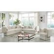 Bowery Hill Contemporary Curved Back Rich Cream Boucle Fabric Sofa