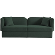 Bowery Hill Contemporary Curved Back Rich Green Boucle Fabric Sofa
