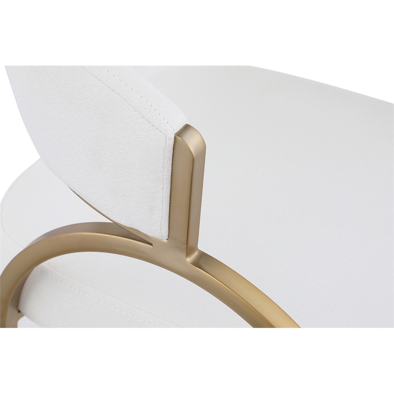 Bowery Hill Contemporary Soft Cream Polyester Fabric Dining Chair (Set of 2)