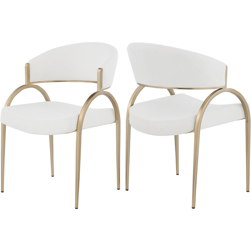 Bowery Hill Contemporary Soft Cream Polyester Fabric Dining Chair (Set of 2)