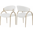 Bowery Hill Contemporary Soft Cream Polyester Fabric Dining Chair (Set of 2)