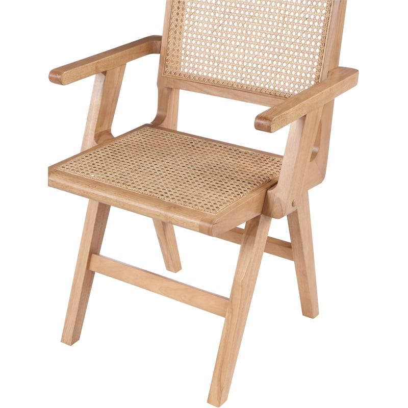 Bowery Hill Contemporary Natural Dining Arm Chair (Set of 2)