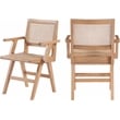 Bowery Hill Contemporary Natural Dining Arm Chair (Set of 2)