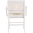 Bowery Hill Mid-Century Modern White Dining Arm Chair (Set of 2)