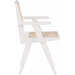 Bowery Hill Mid-Century Modern White Dining Arm Chair (Set of 2)