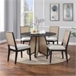 Bowery Hill Modern / Contemporary Solid Wood Black Dining Table