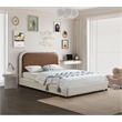 Bowery Hill Contemporary Soft Brown & Rich Cream Linen Textured Full Bed