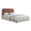 Bowery Hill Contemporary Soft Brown & Rich Cream Linen Textured Full Bed