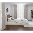 Bowery Hill Contemporary Soft Brown & Rich Cream Linen Textured King Bed