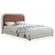 Bowery Hill Contemporary Soft Brown & Rich Cream Linen Textured King Bed