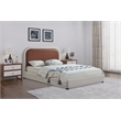 Bowery Hill Contemporary Soft Brown & Rich Cream Linen Textured King Bed