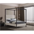 Bowery Hill Modern / Contemporary Beige Linen Textured Fabric Full Bed