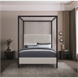 Bowery Hill Modern / Contemporary Beige Linen Textured Fabric Full Bed