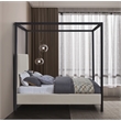 Bowery Hill Modern / Contemporary Beige Linen Textured Fabric Full Bed