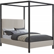 Bowery Hill Modern / Contemporary Beige Linen Textured Fabric Full Bed