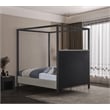 Bowery Hill Contemporary Linen Textured Fabric Upholstered Full Bed in Gray