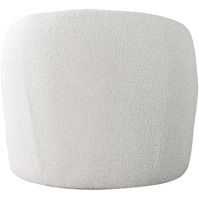 Bowery Hill Contemporary Cream Boucle Fabric / Blue Vegan Leather Accent Chair