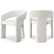Bowery Hill Contemporary Curved Back Soft Cream Dining Chair (Set of 2)