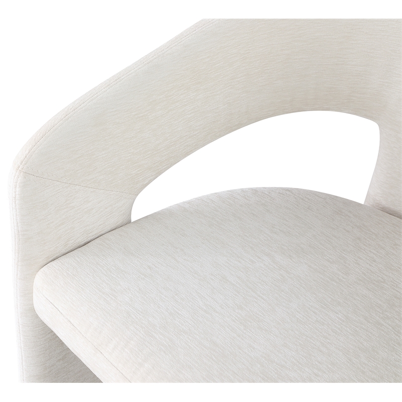 Bowery Hill Contemporary Curved Back Soft Cream Dining Chair (Set of 2)