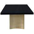 Bowery Hill Brushed Gold Stainless Steel Base Rich Black Dining Table