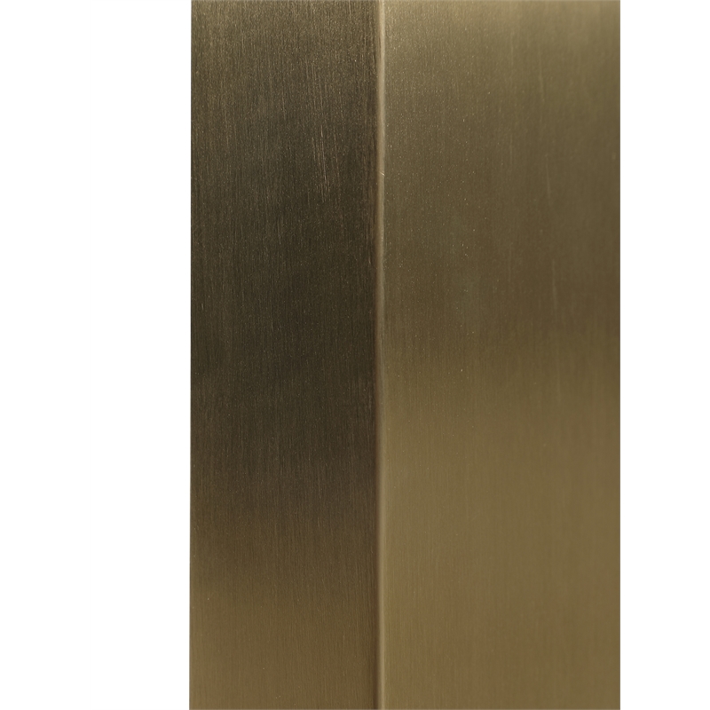 Bowery Hill Brushed Gold Stainless Steel Base Rich Black Dining Table