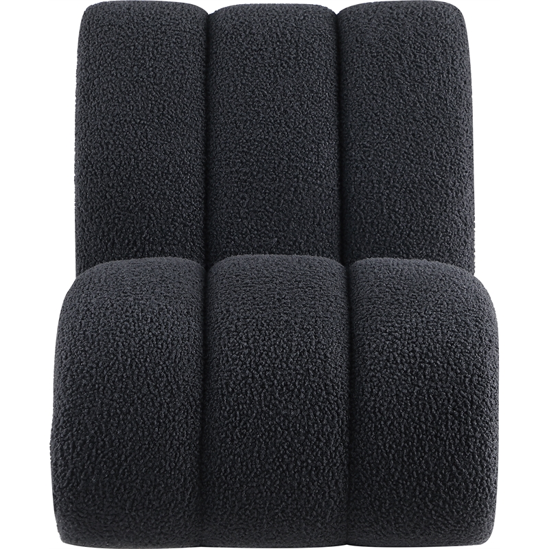 Bowery Hill Contemporary Soft Black Faux Sheepskin Accent Chair