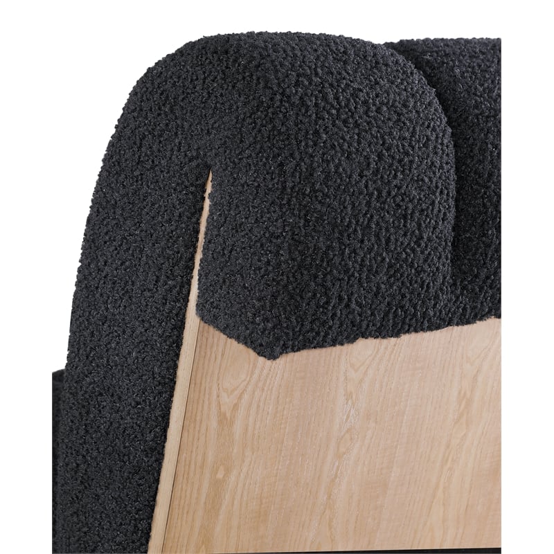 Bowery Hill Contemporary Soft Black Faux Sheepskin Accent Chair