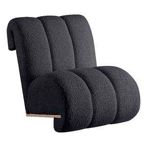 Bowery Hill Contemporary Soft Black Faux Sheepskin Accent Chair