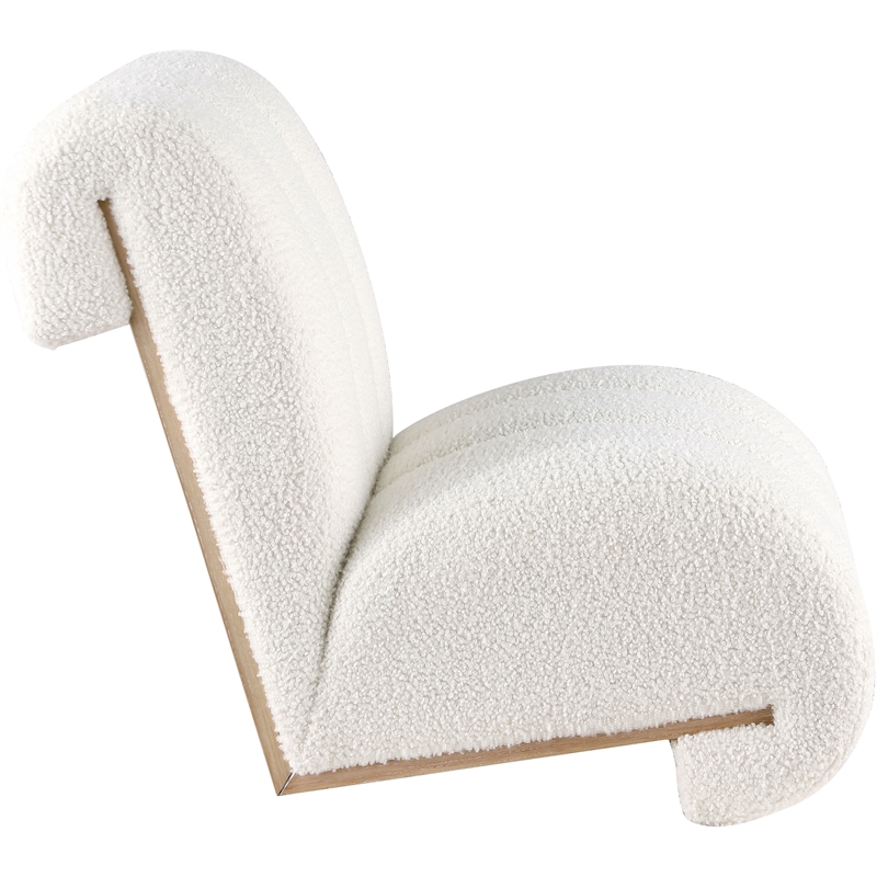 Bowery Hill Contemporary Soft Cream Faux Sheepskin Accent Chair