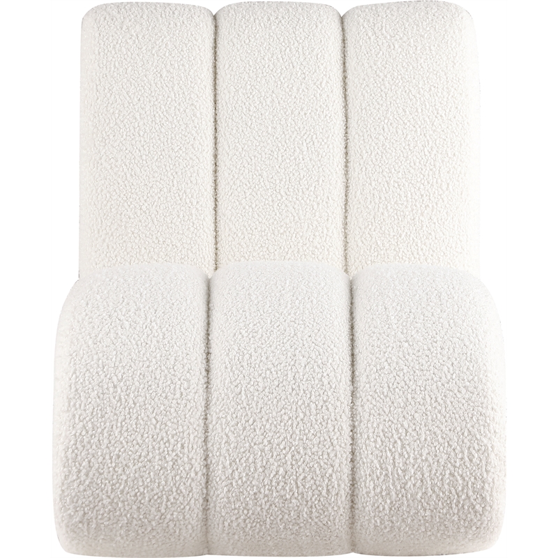 Bowery Hill Contemporary Soft Cream Faux Sheepskin Accent Chair