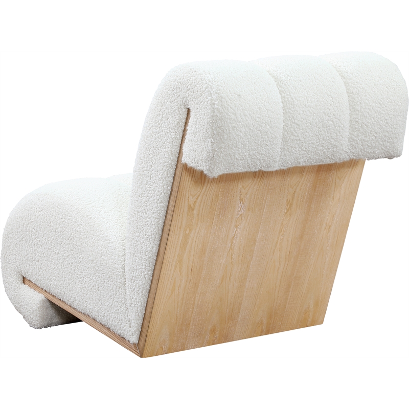Bowery Hill Contemporary Soft Cream Faux Sheepskin Accent Chair