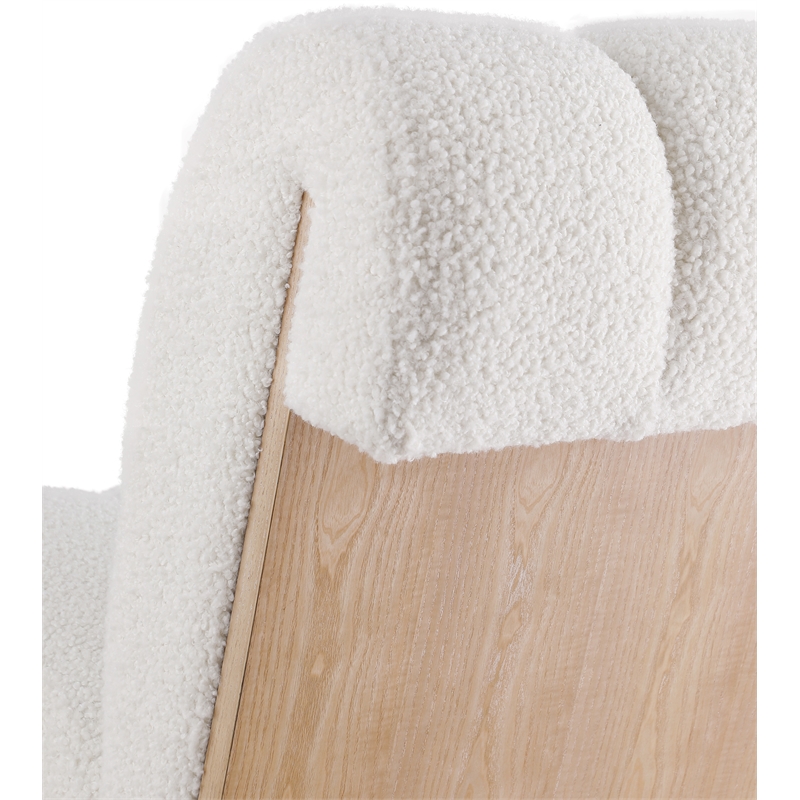 Bowery Hill Contemporary Soft Cream Faux Sheepskin Accent Chair