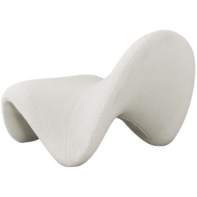 Bowery Hill Contemporary Soft Cream Faux Shearling Accent Chair