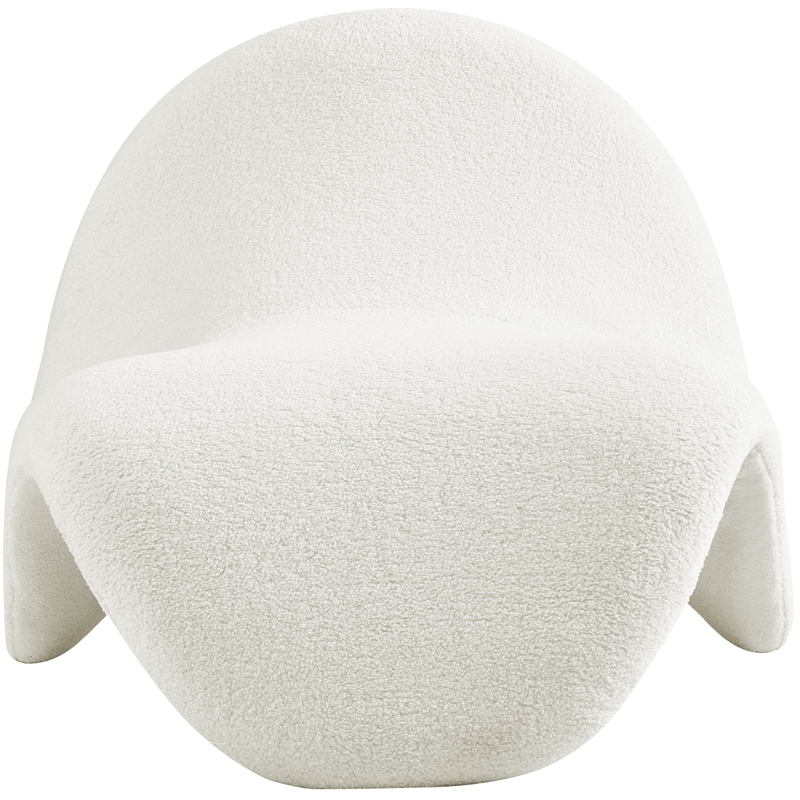 Bowery Hill Contemporary Soft Cream Faux Shearling Accent Chair