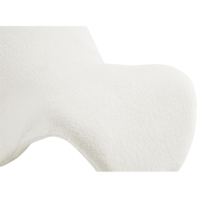 Bowery Hill Contemporary Soft Cream Faux Shearling Accent Chair