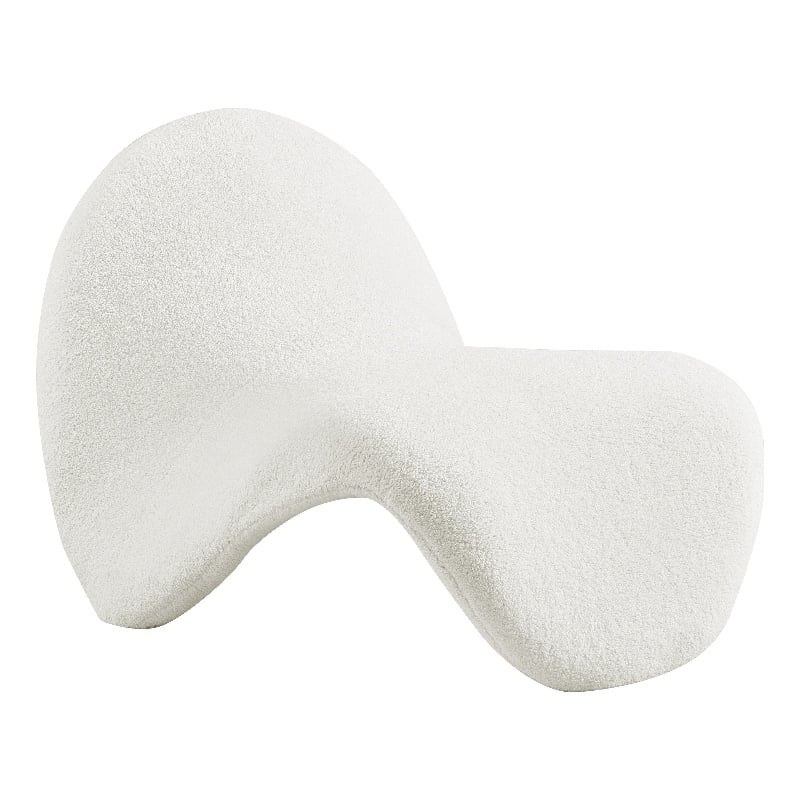 Bowery Hill Contemporary Soft Cream Faux Shearling Accent Chair